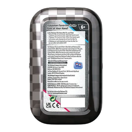 Violet Black Bolt & White Flare Unova mini tin